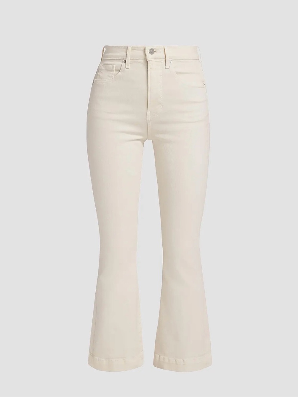 Veronica Beard High-Rise Carson Ankle Off-White Flare Jeans